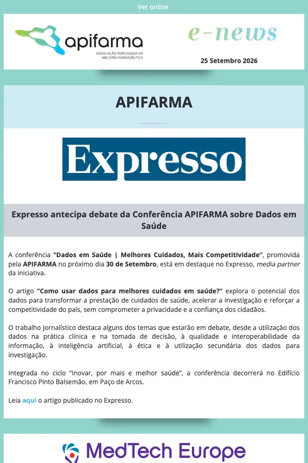 Newsletter Apifarma enviada com o DUO